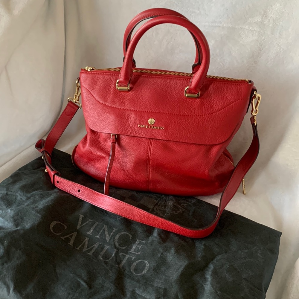 Red Vince Camuto Leather Handbag